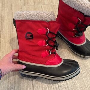Sorel Red and Black Winter Boots